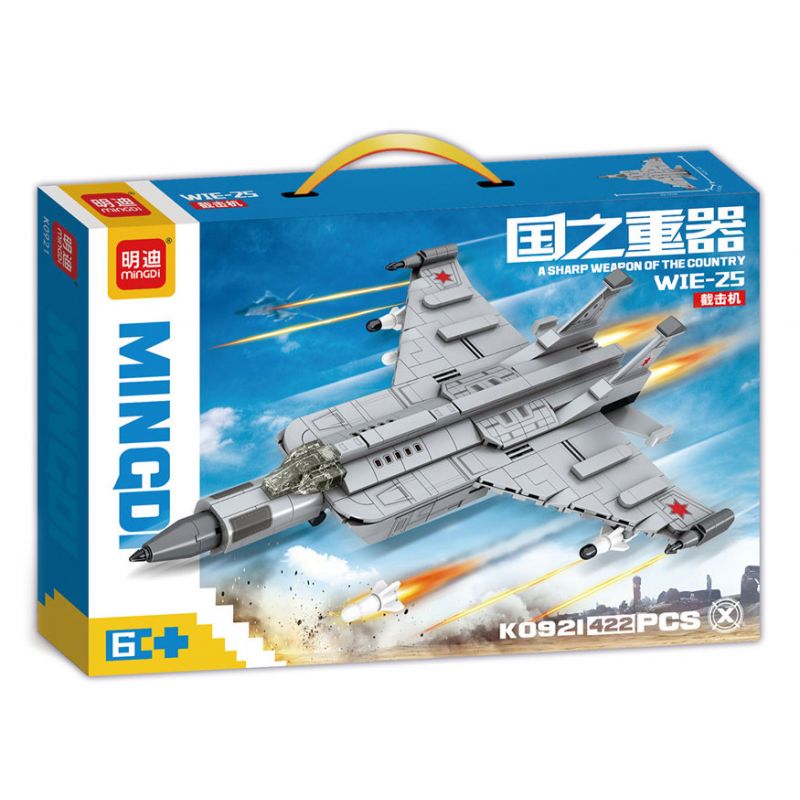 MINGDI LEIBAO K0921 0921 MÁY BAY ĐÁNH CHẶN WIE-25 bộ đồ chơi xếp lắp ráp ghép mô hình Military Army Quân Sự Bộ Đội 422 khối
