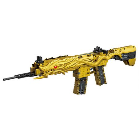 GUDI 70012 SIÊU TÍCH LŨY TINH HOA M416 RỒNG VÀNG NĂM MÓNG bộ đồ chơi xếp lắp ráp ghép mô hình Military Army M416 GOLDEN DRAGON Quân Sự Bộ Đội 519 khối