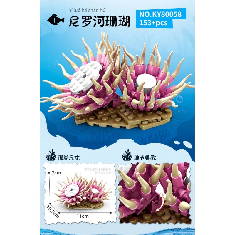 Kazi KY80058 80058 THẾ GIỚI BIỂN CORAL 8 KIỂU bộ đồ chơi xếp lắp ráp ghép mô hình Creator OCEAN Sáng Tạo 1167 khối