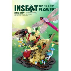 Kazi KY80059 80059 CÔN TRÙNG VÀ HOA 6 LOẠI THIÊN ĐƯỜNG PAPILIO BƯỚM CHÚA CHUỒN BỌ CÁNH CỨNG TÊ GIÁC VE SẦU bộ đồ chơi xếp lắp ráp ghép mô hình Creator INSECT AND FLOWERS Sáng Tạo 1029 khối
