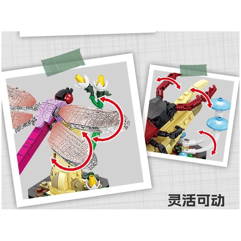 Kazi KY80059 80059 CÔN TRÙNG VÀ HOA 6 LOẠI THIÊN ĐƯỜNG PAPILIO BƯỚM CHÚA CHUỒN BỌ CÁNH CỨNG TÊ GIÁC VE SẦU bộ đồ chơi xếp lắp ráp ghép mô hình Creator INSECT AND FLOWERS Sáng Tạo 1029 khối