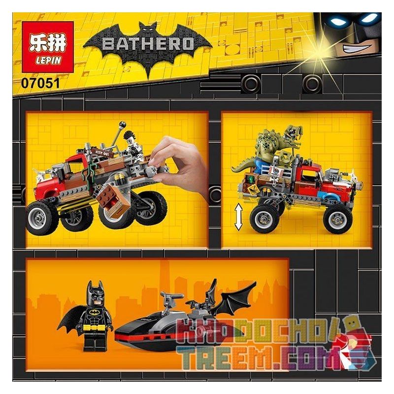 NOT The Lego Batman Movie 70907 Killer Croc Tail-Gator Killer Crocodile ,  LEPIN 07051 Xếp hình Batman Tấn Công Người Cá Sấu giá sốc rẻ nhất