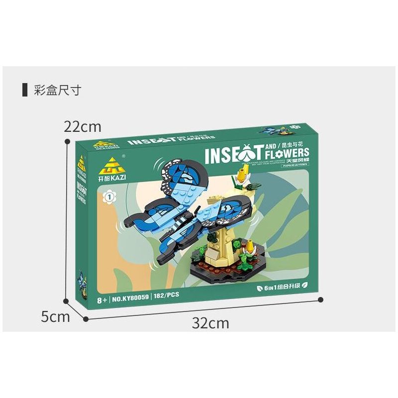 Kazi KY80059 80059 CÔN TRÙNG VÀ HOA 6 LOẠI THIÊN ĐƯỜNG PAPILIO BƯỚM CHÚA CHUỒN BỌ CÁNH CỨNG TÊ GIÁC VE SẦU bộ đồ chơi xếp lắp ráp ghép mô hình Creator INSECT AND FLOWERS Sáng Tạo 1029 khối