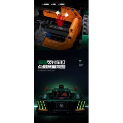 GULY 10616 LERU 10716 PEUGEOT 9X8 24 GIỜ CỦA SIÊU XE HYBRID LE MANS tỷ lệ 1:8 bộ đồ chơi xếp lắp ráp ghép mô hình Technic Kỹ Thuật Công Nghệ Cao Mô Hình Phương Tiện 3746 khối