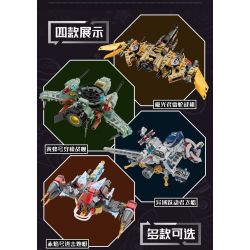 Kazi KY81058 81058 CUỘC TẤN CÔNG GIỮA CÁC VÌ SAO 4 MÁY BAY CHIẾN ĐẤU ĐA TỔ HỢP AURORA RAZER TÀU VŨ TRỤ EXOTIC JUMPER PHÁO HẠM RED FLAME CON THOI WASP bộ đồ chơi xếp lắp ráp ghép mô hình 995 khối