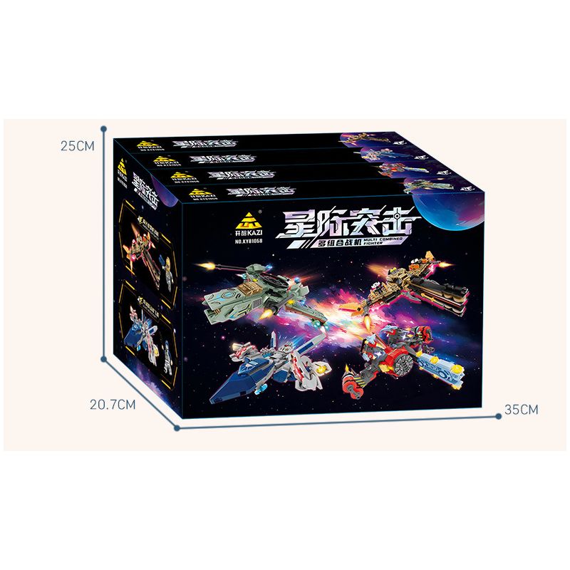 Kazi KY81058 81058 CUỘC TẤN CÔNG GIỮA CÁC VÌ SAO 4 MÁY BAY CHIẾN ĐẤU ĐA TỔ HỢP AURORA RAZER TÀU VŨ TRỤ EXOTIC JUMPER PHÁO HẠM RED FLAME CON THOI WASP bộ đồ chơi xếp lắp ráp ghép mô hình 995 khối