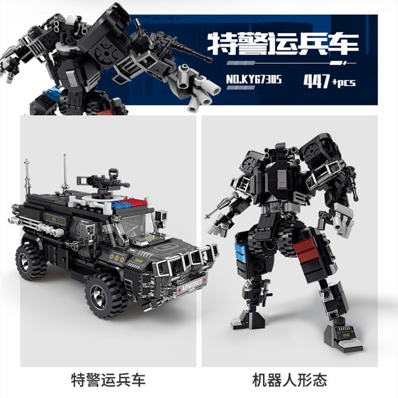 Kazi KY67305 67305 TÀU SÂN BAY CHỞ QUÂN SWAT THUNDER bộ đồ chơi xếp lắp ráp ghép mô hình SWAT FORCE 447 khối