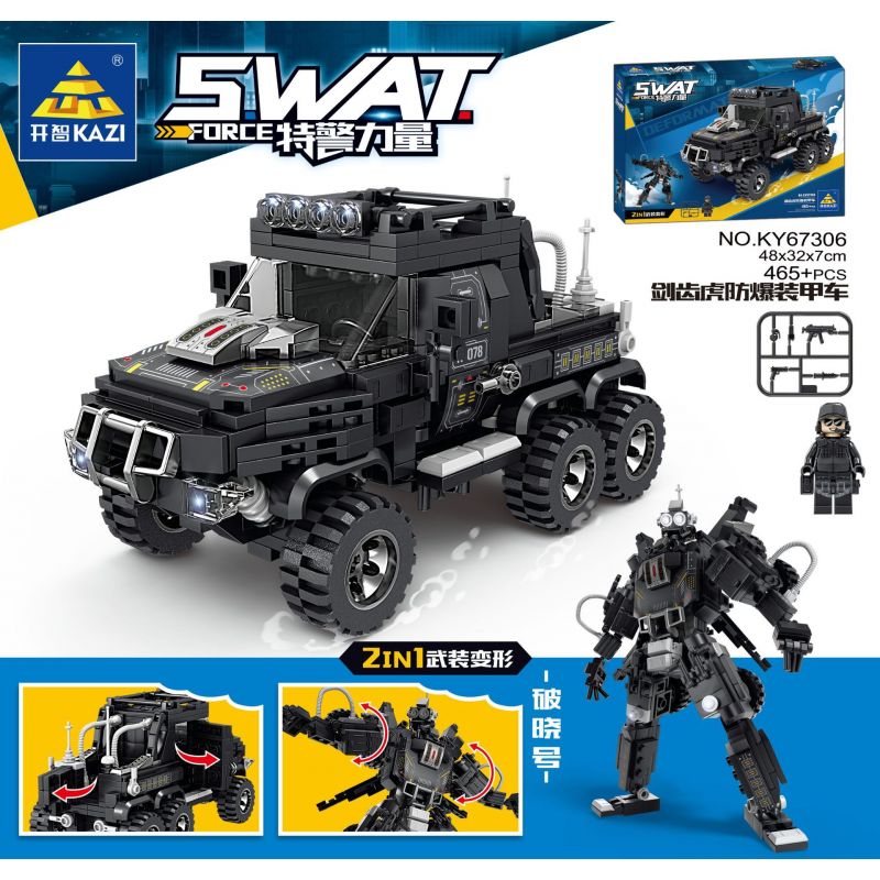 Kazi KY67306 67306 ÁO GIÁP CHỐNG CHÁY NỔ SABERTOOTH TIGER bộ đồ chơi xếp lắp ráp ghép mô hình SWAT FORCE 465 khối