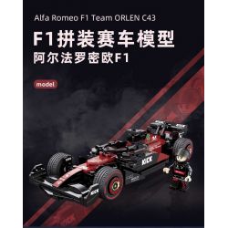 DECOOL BRICKCOOL 16021 YOLOPARK C55026 55026 ĐÁ ALFA ROMEO F1 C43 1:24 tỷ lệ 1:24 bộ đồ chơi xếp lắp ráp ghép mô hình Speed Champions Racing Cars ALFA ROMEO F1 TEAM ORLEN C43 2023 Đua Xe Công Thức 283 khối