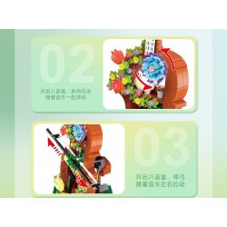 ZHEGAO 661006 GẤU VỪA CHỚM NỞ CÂY VĨ CẦM MỌNG NƯỚC bộ đồ chơi xếp lắp ráp ghép mô hình 792 khối