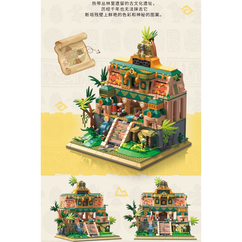 ZHEGAO 612022 NGÔI ĐỀN BỊ MẤT bộ đồ chơi xếp lắp ráp ghép mô hình THE LOST TEMPLE 1645 khối