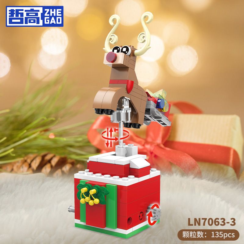 ZHEGAO LN7063 7063 GIÁNG SINH 6 PHONG CÁCH NGÔI NHÀ BÁNH GỪNG CHUÔNG NAI SỪNG TẤM GIÀ NOEL CÂY THÔNG NGƯỜI TUYẾT bộ đồ chơi xếp lắp ráp ghép mô hình Creator Sáng Tạo 816 khối