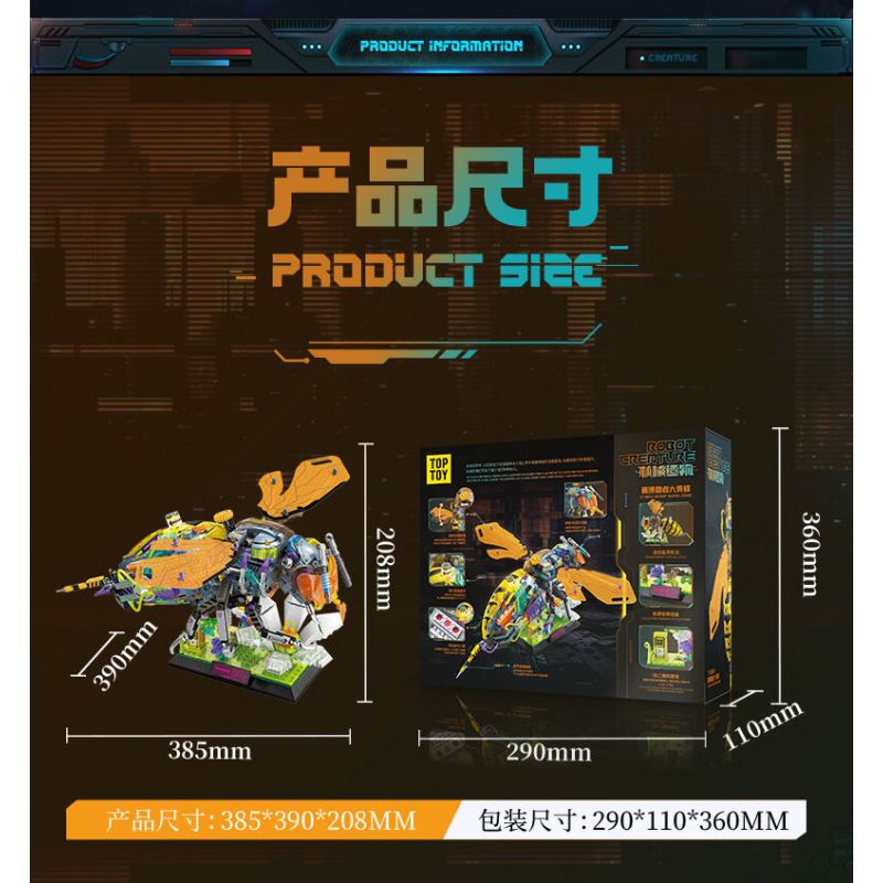 TOP TOY TC2103 2103 SÁNG TẠO CƠ KHÍ CYBERHERMIT BUMBLEBEE bộ đồ chơi xếp lắp ráp ghép mô hình 800 khối