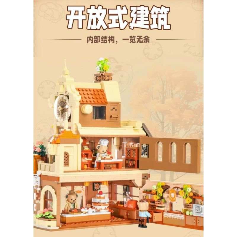 INBRIXX 881103 TIỆM BÁNH CỦA TEDDY bộ đồ chơi xếp lắp ráp ghép mô hình Movie & Game TEDDY BEAR Phim Và Trò Chơi 1547 khối