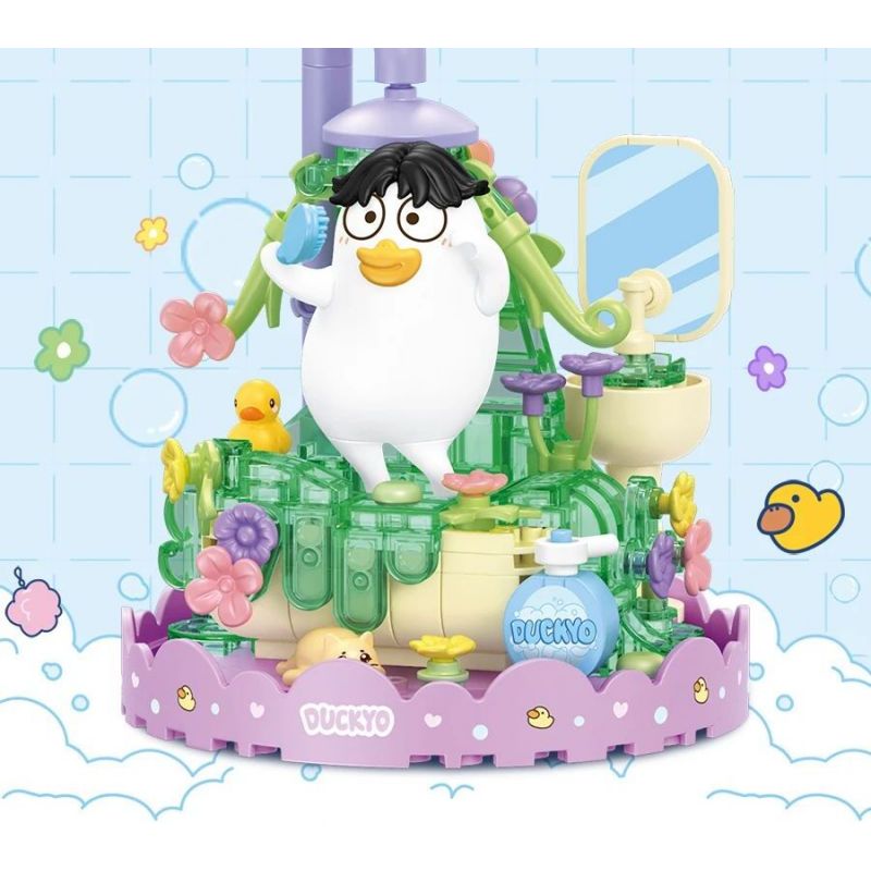 SEMBO 612023 TIỂU LƯU YA THẾ GIỚI HOA TẮM bộ đồ chơi xếp lắp ráp ghép mô hình 208 khối