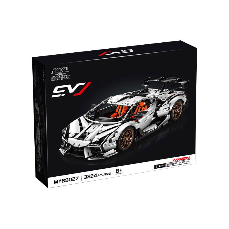 MOYU BLOCK MY88027 88027 LAMBORGHINI SVJ ROADSTER 1:8 tỷ lệ 1:8 bộ đồ chơi xếp lắp ráp ghép mô hình Technic Kỹ Thuật Công Nghệ Cao Mô Hình Phương Tiện 3224 khối