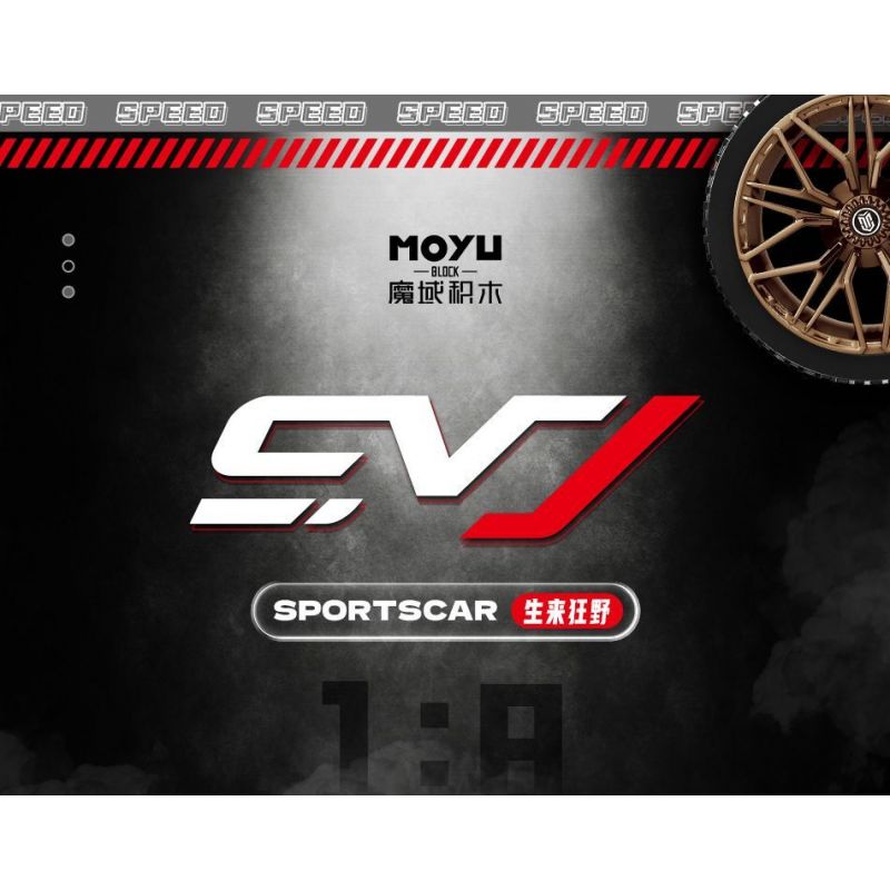 MOYU BLOCK MY88027 88027 LAMBORGHINI SVJ ROADSTER 1:8 tỷ lệ 1:8 bộ đồ chơi xếp lắp ráp ghép mô hình Technic Kỹ Thuật Công Nghệ Cao Mô Hình Phương Tiện 3224 khối