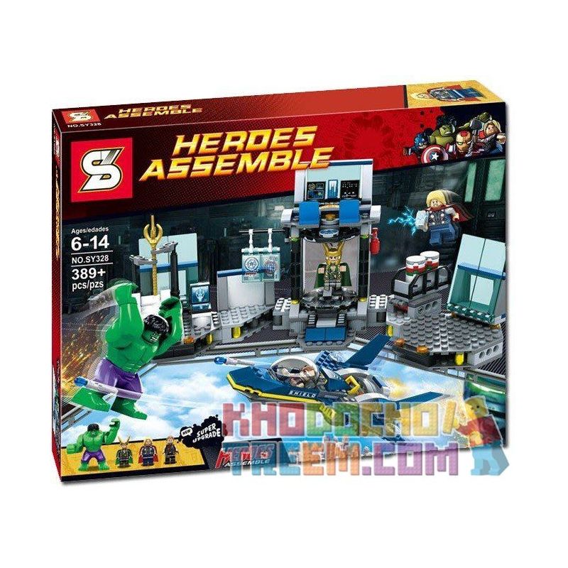 NOT Lego HULK'S HELICARRIER BREAKOUT 6868 SHENG YUAN SY SY328 xếp lắp ráp ghép mô hình HULK THOÁT KHỎI PHI THUYỀN CUỘC ĐỘT PHÁ CỦA TÀU SÂN BAY TRỰC THĂNG Marvel Super Heroes Siêu Anh Hùng Marvel 389 khối
