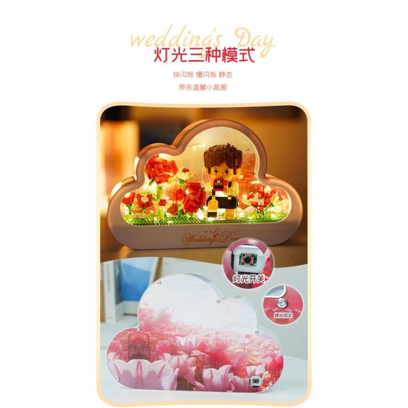 GOQI GQ-3006 3006 GQ3006 ĐÈN GƯƠNG ĐÁM MÂY GQ CẦU HÔN HOÀNG TỬ BÉ bộ đồ chơi xếp lắp ráp ghép mô hình 1149 khối