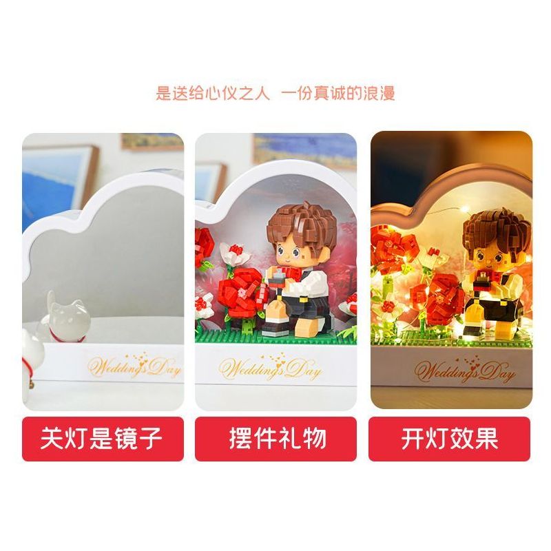 GOQI GQ-3006 3006 GQ3006 ĐÈN GƯƠNG ĐÁM MÂY GQ CẦU HÔN HOÀNG TỬ BÉ bộ đồ chơi xếp lắp ráp ghép mô hình 1149 khối