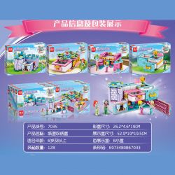MINGDI LEIBAO 7035 non  HỘP ĐỰNG LÂU ĐÀI 4 LOẠI bộ đồ chơi xếp lắp ráp ghép mô hình Girl CASTLE STORAGE BOX Con Gái 673 khối