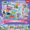 MINGDI LEIBAO 7035 non  HỘP ĐỰNG LÂU ĐÀI 4 LOẠI bộ đồ chơi xếp lắp ráp ghép mô hình Girl CASTLE STORAGE BOX Con Gái 673 khối