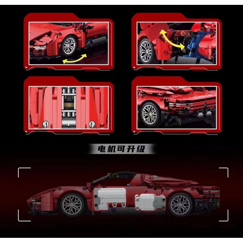 QIANMAI QM00050 00050 FERRARI DAYTONA SP3 1:14 tỷ lệ 1:14 bộ đồ chơi xếp lắp ráp ghép mô hình Technic Kỹ Thuật Công Nghệ Cao Mô Hình Phương Tiện 1129 khối
