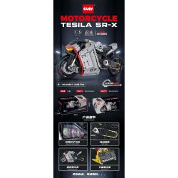 GULY 60507 XE MÁY TESLA SR-X tỷ lệ 1:5 bộ đồ chơi xếp lắp ráp ghép mô hình Technic TESILA SR-X Kỹ Thuật Công Nghệ Cao Mô Hình Phương Tiện 2268 khối
