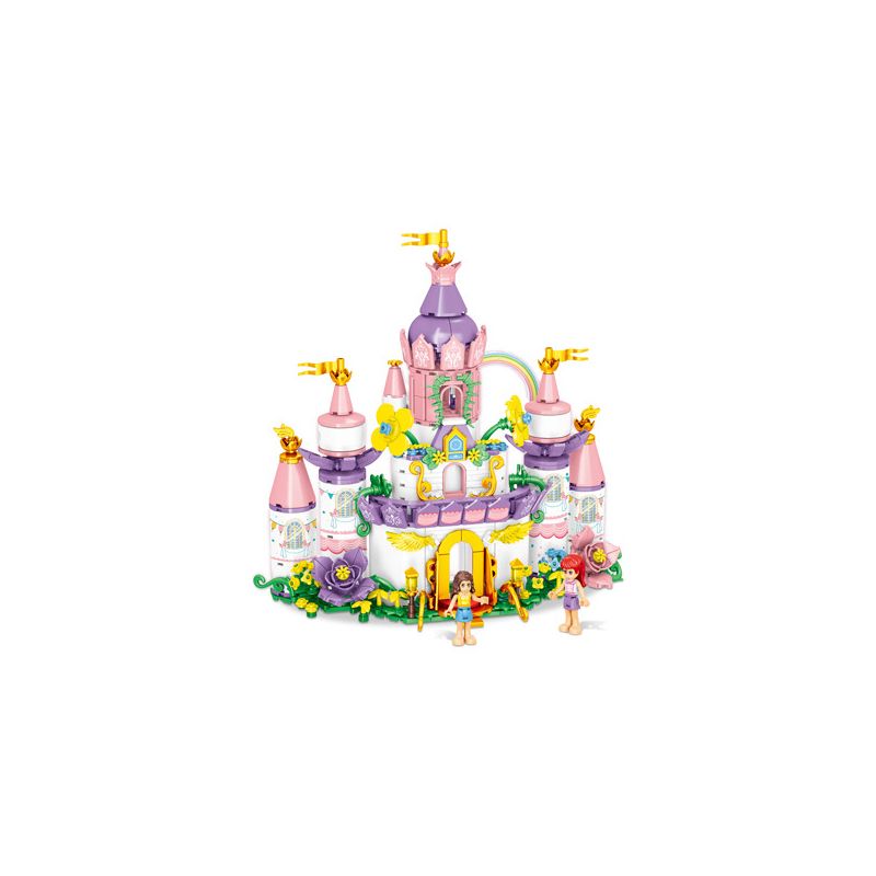 MINGDI LEIBAO K0895 0895 non Lego LÂU ĐÀI HOA bộ đồ chơi xếp lắp ráp ghép mô hình Girl PRINCESS CASTLE Con Gái 519 khối