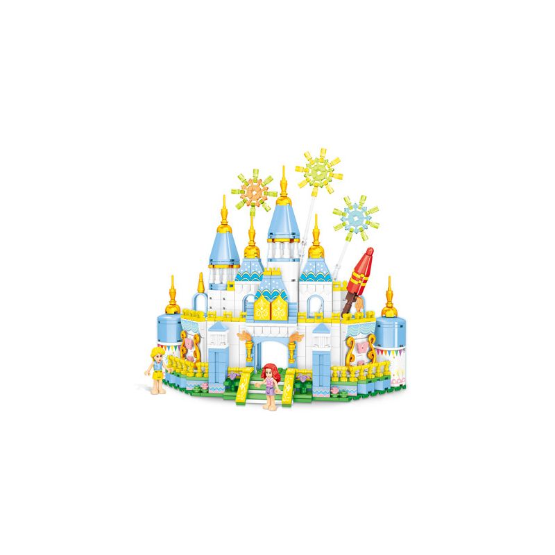 MINGDI LEIBAO K0897 0897 non Lego LÂU ĐÀI PHÁO HOA bộ đồ chơi xếp lắp ráp ghép mô hình Girl PRINCESS CASTLE Con Gái 518 khối