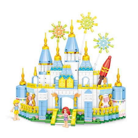 MINGDI LEIBAO K0897 0897 LÂU ĐÀI PHÁO HOA bộ đồ chơi xếp lắp ráp ghép mô hình Girl PRINCESS CASTLE Con Gái 518 khối