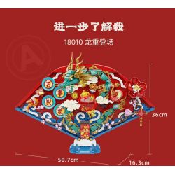 PANTASY 18010 RỒNG CHỒNG XUẤT HIỆN QUẠT BA CHIỀU TẾT bộ đồ chơi xếp lắp ráp ghép mô hình Creator Sáng Tạo 1300 khối