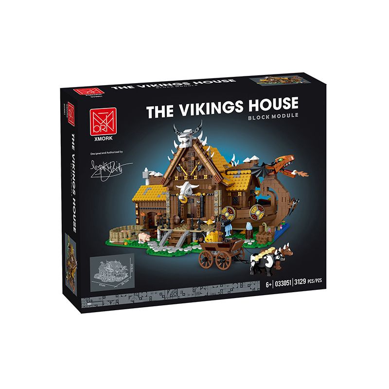MorkModel 033051 Mork Model 033051 TÚP LỀU VIKING bộ đồ chơi xếp lắp ráp ghép mô hình Vikings THE VIKINGS HOUSE Người Viking 3129 khối