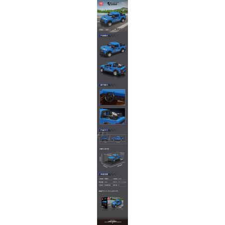 MouldKing 27057 Mould King 27057 XE BÁN TẢI RAPTOR bộ đồ chơi xếp lắp ráp ghép mô hình Speed Champions Racing Cars RAPTOR PICKUP Đua Xe Công Thức 465 khối