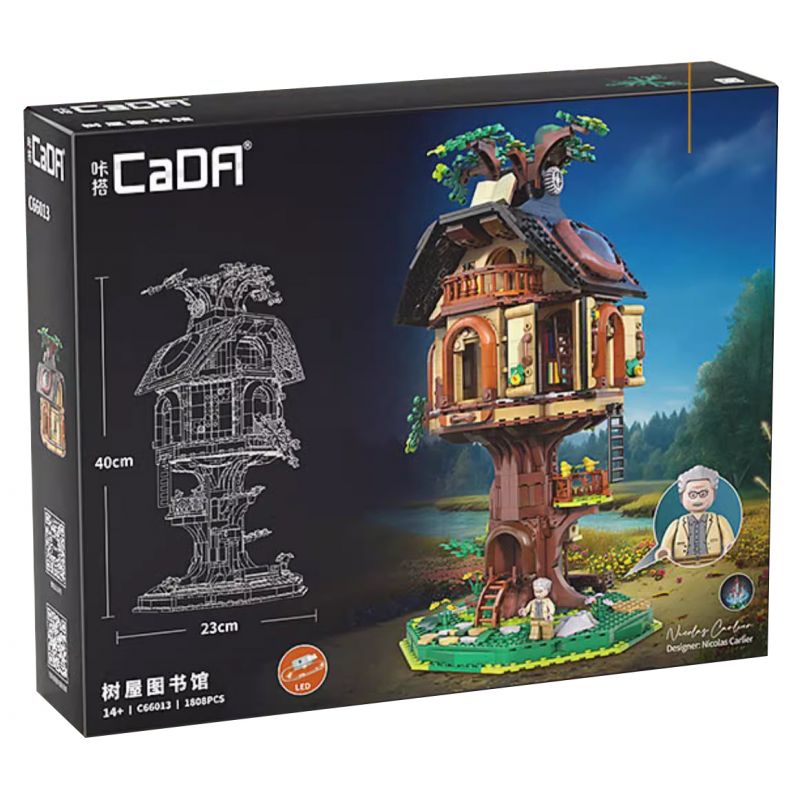 CADA DOUBLEE C66013 66013 THƯ VIỆN NHÀ TRÊN CÂY bộ đồ chơi xếp lắp ráp ghép mô hình Creator Sáng Tạo 1808 khối