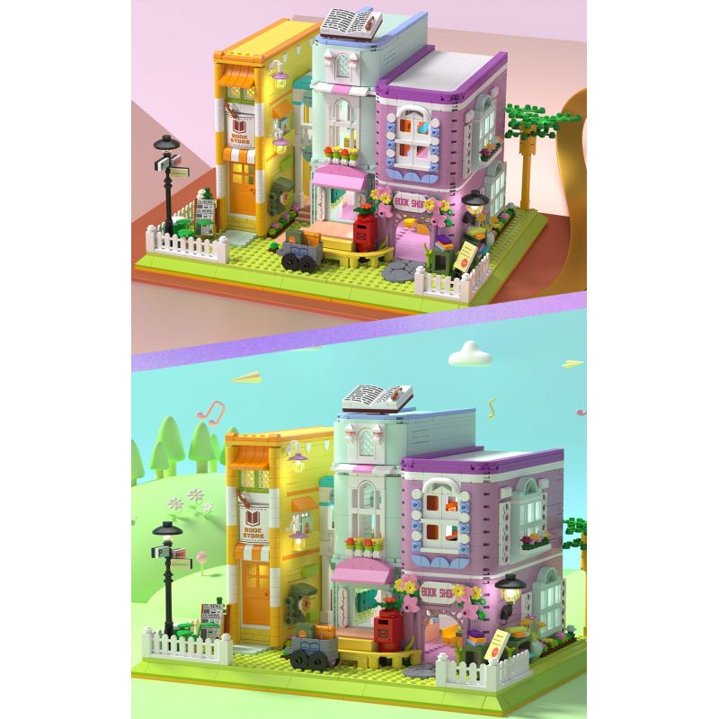 ZHEGAO 612023 HIỆU SÁCH CÀ PHÊ bộ đồ chơi xếp lắp ráp ghép mô hình Creator COFFEE BOOKSTORE Sáng Tạo 1699 khối ZHEGAO 612023 HIỆU SÁCH CÀ PHÊ bộ đồ chơi xếp lắp ráp ghép mô hình Creator COFFEE BOOKSTORE Sáng Tạo 1699 khối