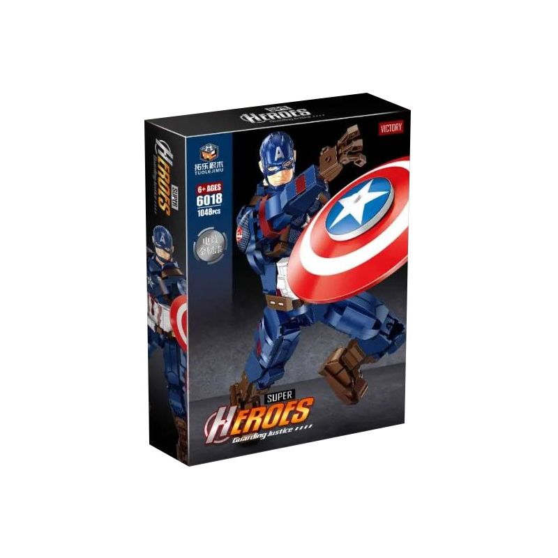 TUOLE 6018 ĐỘI TRƯỞNG MỸ bộ đồ chơi xếp lắp ráp ghép mô hình Super Heroes Siêu Nhân Anh Hùng 1048 khối