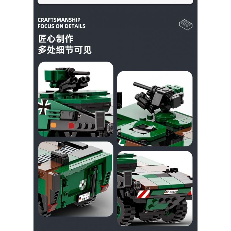 WANGE LIGAO DR.LUCK 3512 XE CHIẾN ĐẤU BỘ BINH LION FIST bộ đồ chơi xếp lắp ráp ghép mô hình Military Army BOXER ARMORED VEHICLE Quân Sự Bộ Đội 438 khối