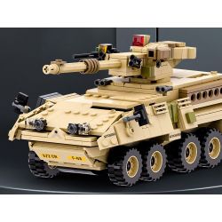 WANGE LIGAO DR.LUCK 3513 XE BỌC THÉP PHÁO BINH CƠ ĐỘNG STRYKER bộ đồ chơi xếp lắp ráp ghép mô hình Military Army M1128 MOBILE GUN SYSTEM Quân Sự Bộ Đội 458 khối