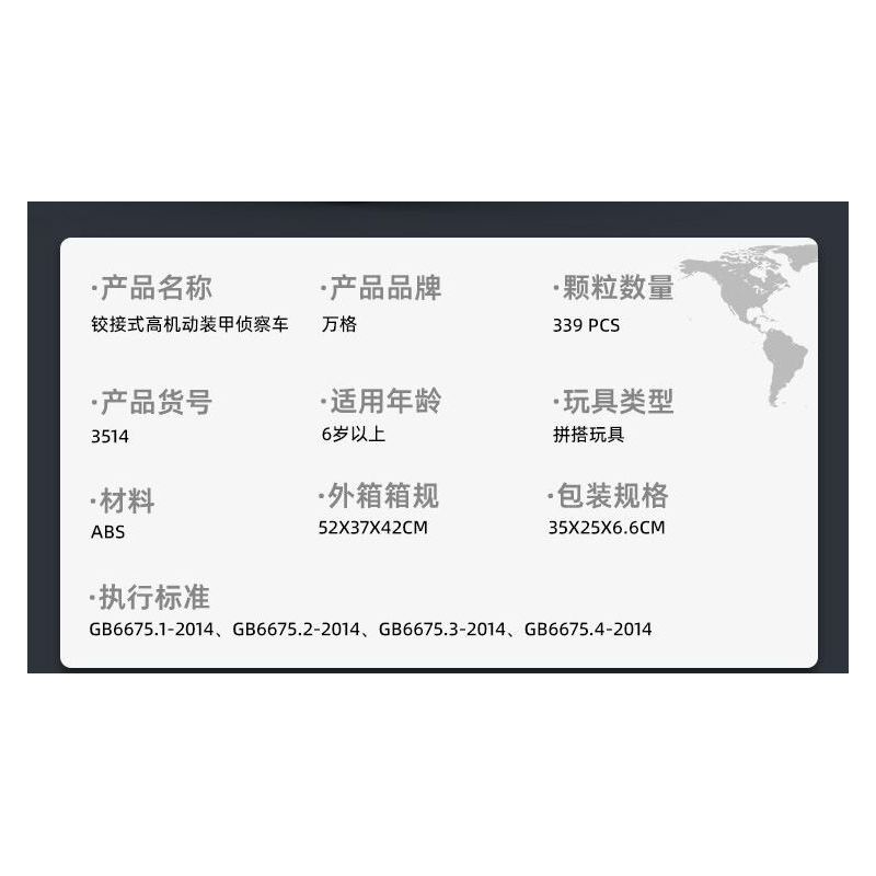 WANGE LIGAO DR.LUCK 3514 XE TRINH SÁT BỌC THÉP CƠ ĐỘNG CAO CÓ KHỚP NỐI bộ đồ chơi xếp lắp ráp ghép mô hình Military Army THE LOCKHEED XM808 TWISTER Quân Sự Bộ Đội 458 khối