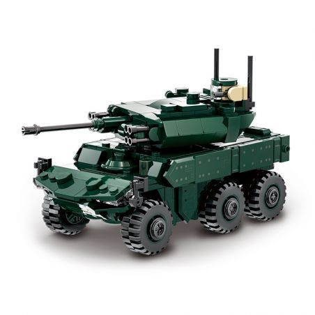 WANGE LIGAO DR.LUCK 3517 XE BỌC THÉP PHÒNG KHÔNG JAGUAR bộ đồ chơi xếp lắp ráp ghép mô hình Military Army EBRC JAGUAR Quân Sự Bộ Đội 381 khối