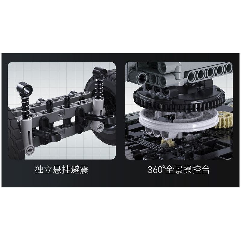 CADA DOUBLEE C61507 61507 CẦN CẨU BỌC THÉP bộ đồ chơi xếp lắp ráp ghép mô hình Technic MILITARY CRANE TRUCK Kỹ Thuật Công Nghệ Cao Mô Hình Phương Tiện 2686 khối