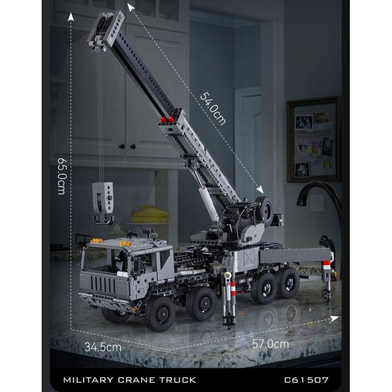 CADA DOUBLEE C61507 61507 CẦN CẨU BỌC THÉP bộ đồ chơi xếp lắp ráp ghép mô hình Technic MILITARY CRANE TRUCK Kỹ Thuật Công Nghệ Cao Mô Hình Phương Tiện 2686 khối