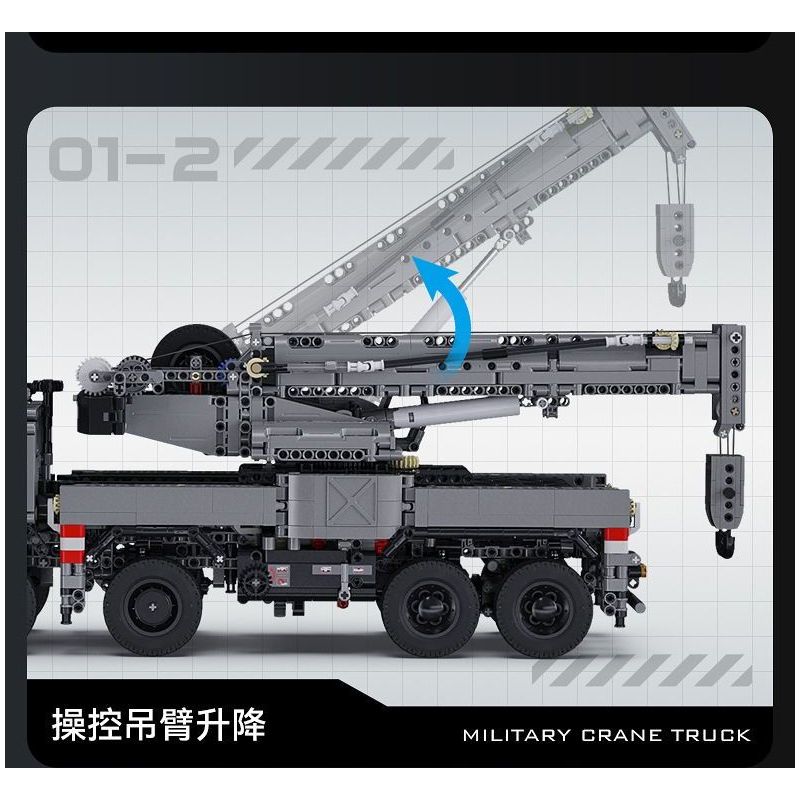 CADA DOUBLEE C61507 61507 CẦN CẨU BỌC THÉP bộ đồ chơi xếp lắp ráp ghép mô hình Technic MILITARY CRANE TRUCK Kỹ Thuật Công Nghệ Cao Mô Hình Phương Tiện 2686 khối