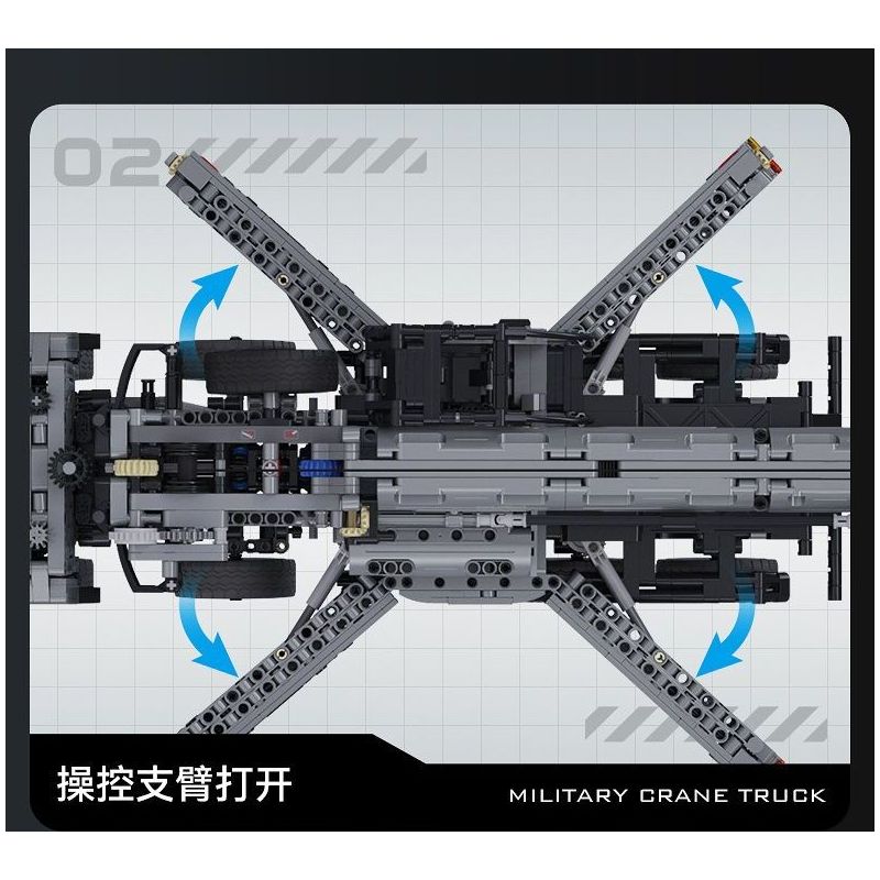 CADA DOUBLEE C61507 61507 CẦN CẨU BỌC THÉP bộ đồ chơi xếp lắp ráp ghép mô hình Technic MILITARY CRANE TRUCK Kỹ Thuật Công Nghệ Cao Mô Hình Phương Tiện 2686 khối