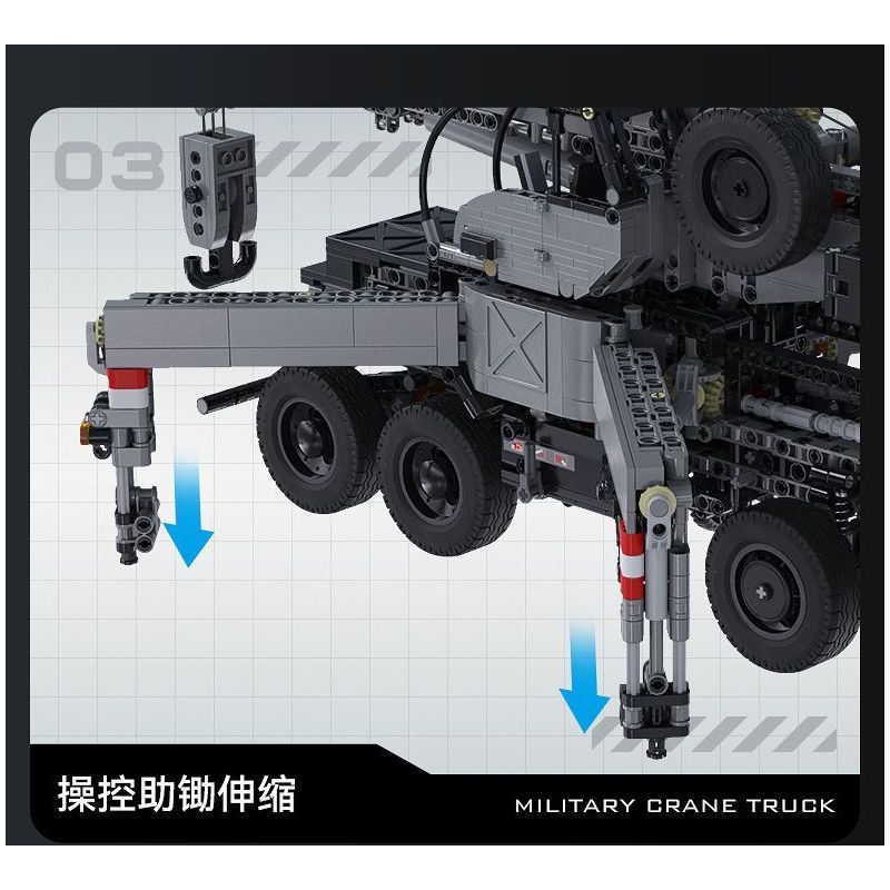 CADA DOUBLEE C61507 61507 CẦN CẨU BỌC THÉP bộ đồ chơi xếp lắp ráp ghép mô hình Technic MILITARY CRANE TRUCK Kỹ Thuật Công Nghệ Cao Mô Hình Phương Tiện 2686 khối
