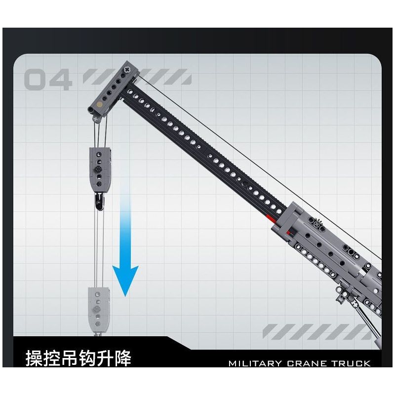 CADA DOUBLEE C61507 61507 CẦN CẨU BỌC THÉP bộ đồ chơi xếp lắp ráp ghép mô hình Technic MILITARY CRANE TRUCK Kỹ Thuật Công Nghệ Cao Mô Hình Phương Tiện 2686 khối