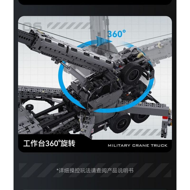 CADA DOUBLEE C61507 61507 CẦN CẨU BỌC THÉP bộ đồ chơi xếp lắp ráp ghép mô hình Technic MILITARY CRANE TRUCK Kỹ Thuật Công Nghệ Cao Mô Hình Phương Tiện 2686 khối