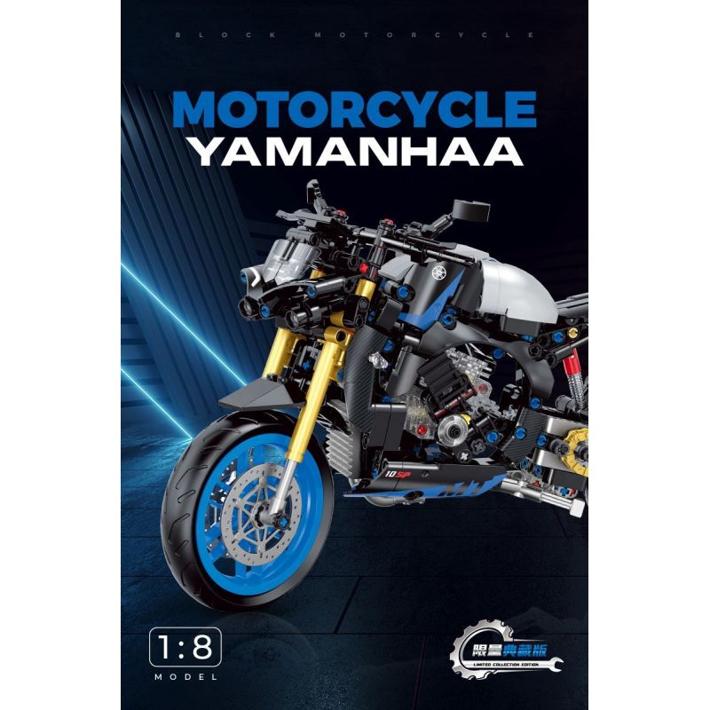 DOUBLE HEIGHT 60509 XE MÁY YAMAHA MT1O tỷ lệ 1:8 bộ đồ chơi xếp lắp ráp ghép mô hình Technic Kỹ Thuật Công Nghệ Cao Mô Hình Phương Tiện 638 khối
