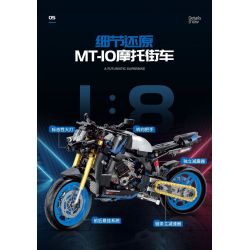 DOUBLE HEIGHT 60509 XE MÁY YAMAHA MT1O tỷ lệ 1:8 bộ đồ chơi xếp lắp ráp ghép mô hình Technic Kỹ Thuật Công Nghệ Cao Mô Hình Phương Tiện 638 khối